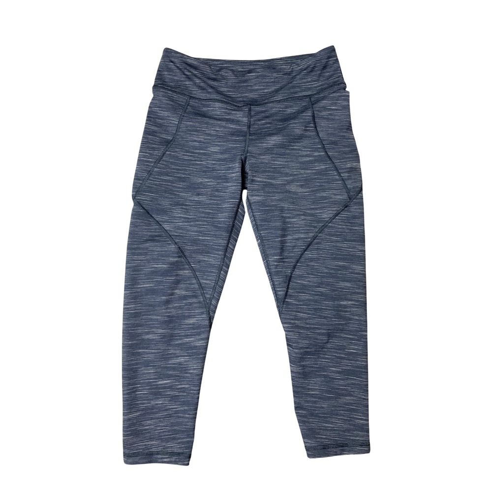 Patagonia Womens Space Dye Cropped Leggings Blue Grey Heathered Capri Medium